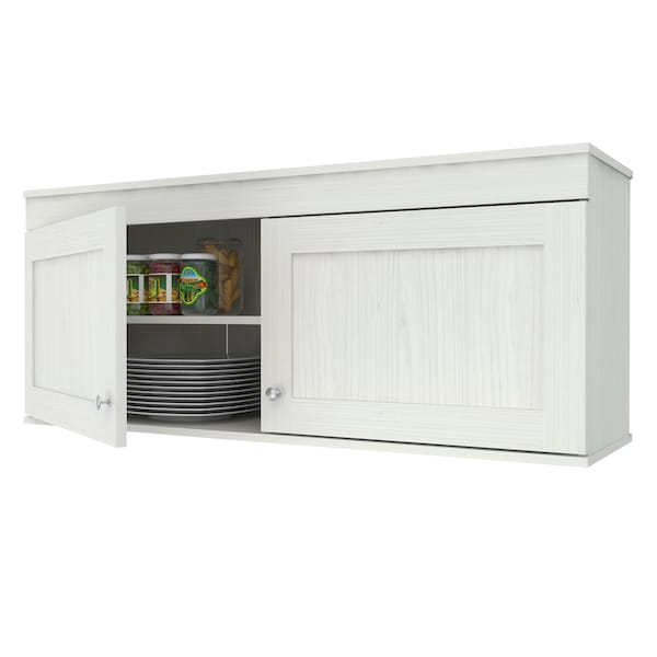 Inval Buffet Cabinet 47.2 in. W x 19.69 in. H x 13.54 in. D in Washed Oak Wall Mounted 2-Door - GCS-149