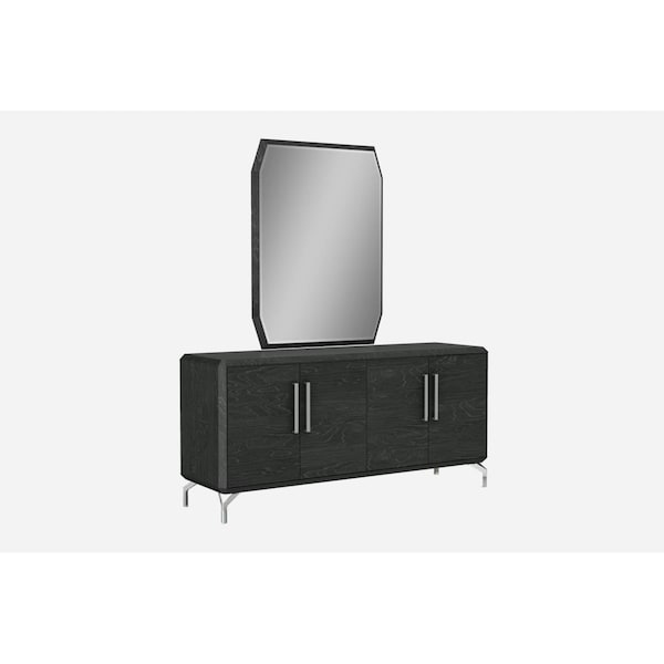 Homeroots Gray Velvet Buffet, 71 x 20 x 32 in. - 370769
