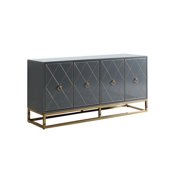 Kd Gabinetes Senior Grey Lacquer With Gold Plated Sideboard - KD1695451
