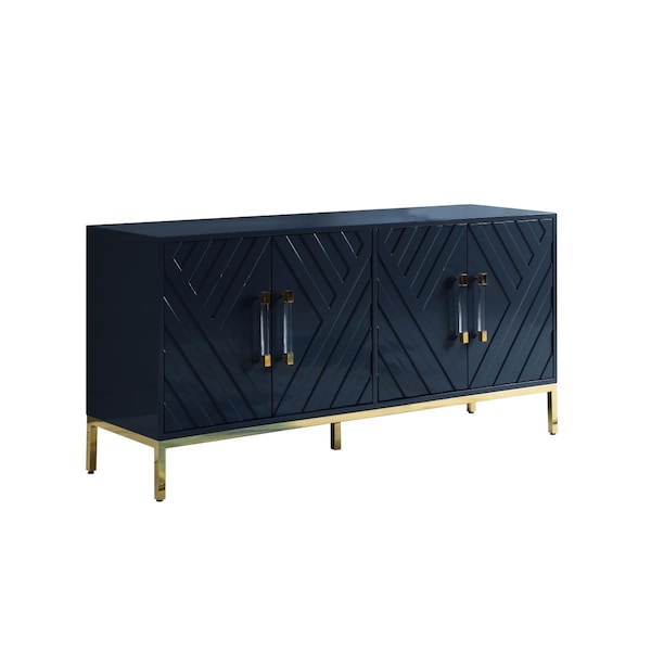 Kd Gabinetes Junior Navy Blue Lacquer With Gold Plated Sideboard - KD1694245