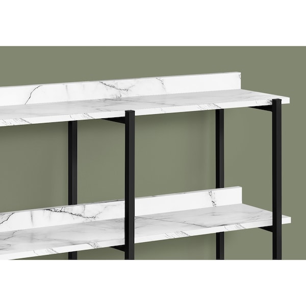 Monarch Specialties Accent Table, Console, Entryway, Narrow, Sofa, Living Room, Bedroom, Metal, Laminate, White, Black - I 2221