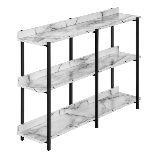 Monarch Specialties Accent Table, Console, Entryway, Narrow, Sofa, Living Room, Bedroom, Metal, Laminate, White, Black - I 2221