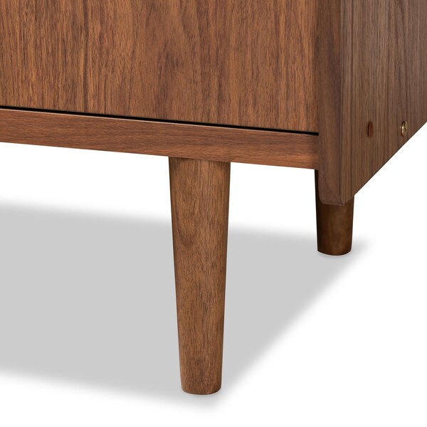 Baxton Studio Halden Mid-Century Walnut Brown and Grey Gradient Finished Wood 2-Door Dining Room Sideboard - 178-11022-ZORO
