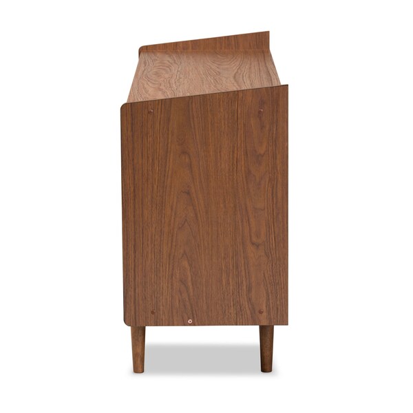 Baxton Studio Halden Mid-Century Walnut Brown and Grey Gradient Finished Wood 2-Door Dining Room Sideboard - 178-11022-ZORO