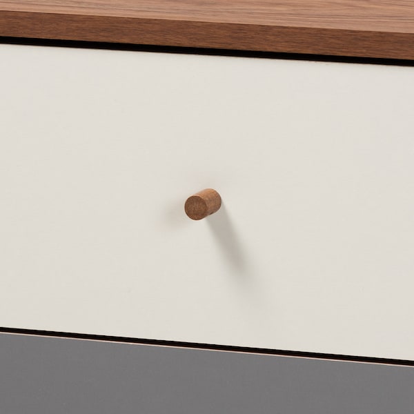 Baxton Studio Halden Mid-Century Walnut Brown and Grey Gradient Finished Wood 2-Door Dining Room Sideboard - 178-11022-ZORO