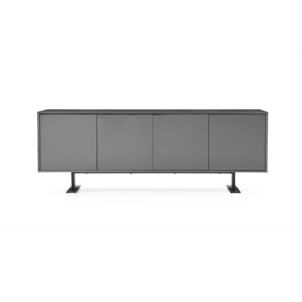 Homeroots Gray Metal Buffet, 87 x 18 x 31.5 in. - 370772