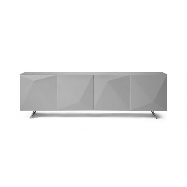 Homeroots Gray Glass Buffet, 94 x 18 x 29 in. - 372107