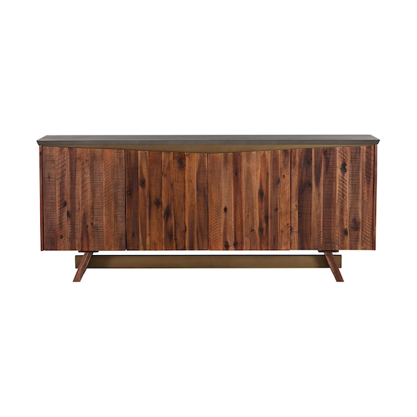 Armen Living Picadilly 4 Door Sideboard Buffet in Acacia Wood and Concrete - LCPJBUCC