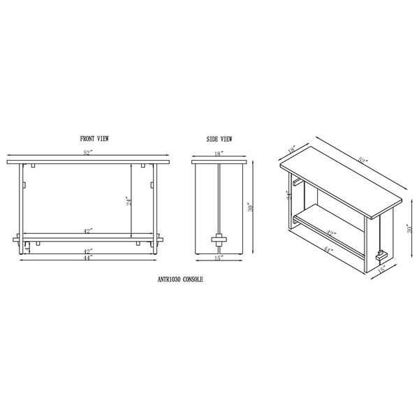 Alaterre Furniture Bethel Acacia Wood 52"W Console - ANTR1030