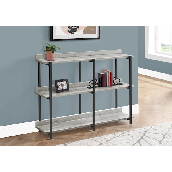 Monarch Specialties Accent Table, Console, Entryway, Narrow, Sofa, Living Room, Bedroom, Metal, Laminate, Grey, Black - I 2217