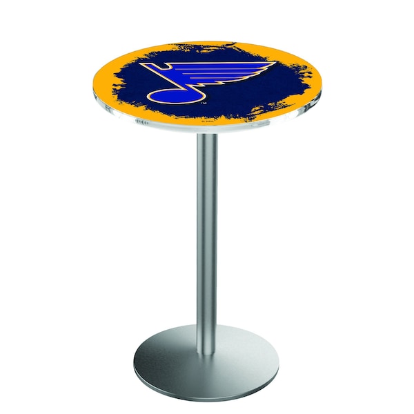 Holland Bar Stool Co 42" Stainless Steel St Louis Blues Pub Table - L214S4228STLBLU
