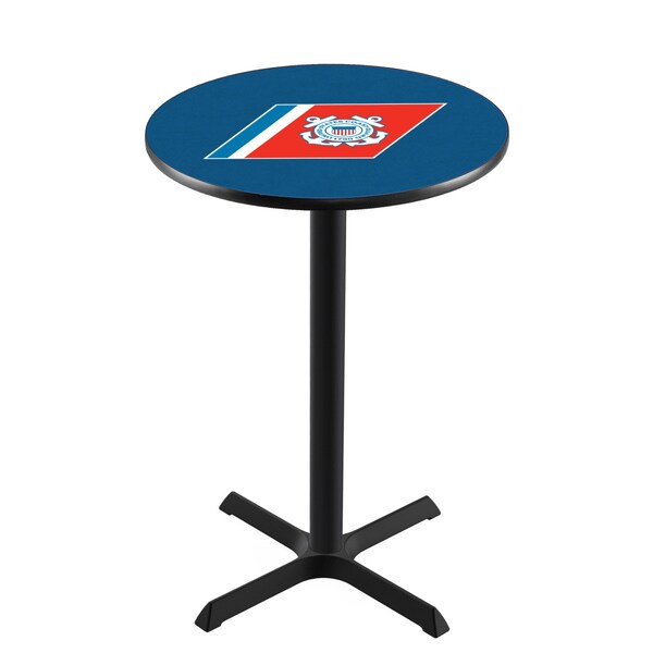 Holland Bar Stool Co 42" Blk Wrinkle U.S. Coast Guard Pub Table - L211B4228CSTGRD