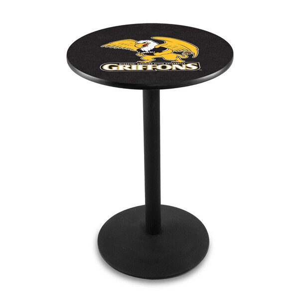 Holland Bar Stool Co 36" Blk Wrinkle Missouri Western State Pub Table - L214B3628MOWST