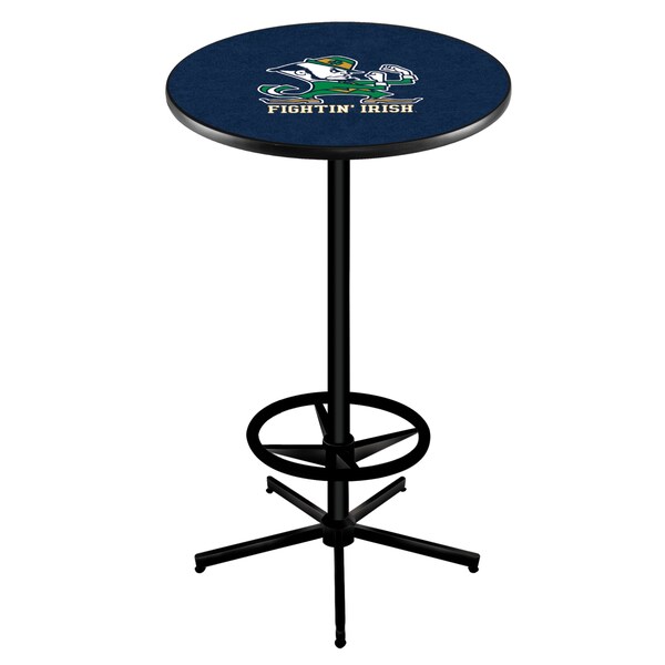 Holland Bar Stool Co 42" Black Notre Dame Leprechaun Pub Table - L216B4228ND-LEP