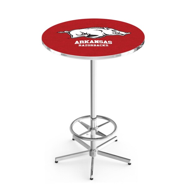 Holland Bar Stool Co 42" Chrome Arkansas Pub Table, 36" dia. Top - L216C4236ARKNUN