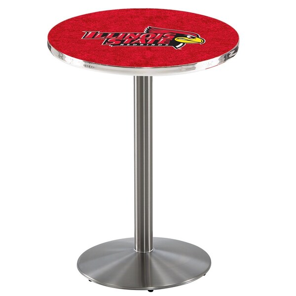 Holland Bar Stool Co 36" Stainless Steel Illinois State Pub Table - L214S3628ILLSTU