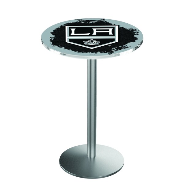 Holland Bar Stool Co 42" Stainless Steel Los Angeles Kings Pub Table - L214S4228LAKING
