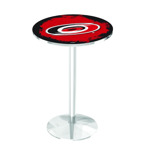 Holland Bar Stool Co 42" Chrome Carolina Hurricanes Pub Table - L214C4228CARHUR