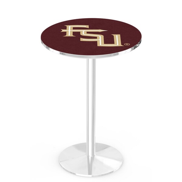 Holland Bar Stool Co 42" Chrome Florida State (Script) Pub Table, 36" dia. Top - L214C4236FSU-FS