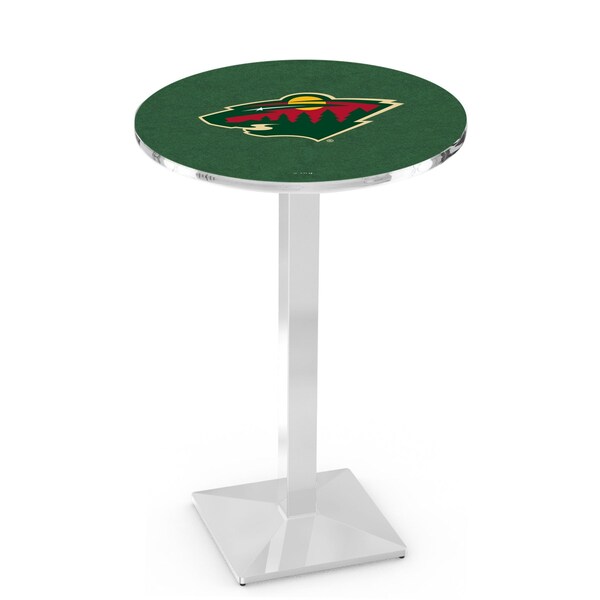 Holland Bar Stool Co 42" Chrome Minnesota Wild Pub Table, 36" dia. Top - L217C4236MINWLD