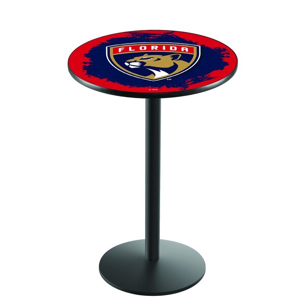 Holland Bar Stool Co 36" Blk Wrinkle Florida Panthers Pub Table - L214B3628FLAPAN
