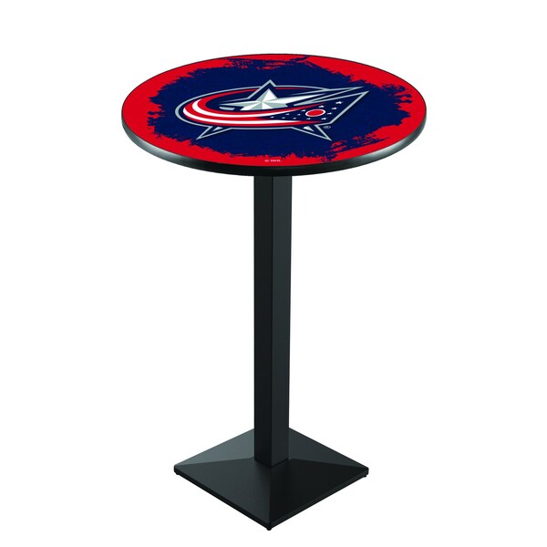 Holland Bar Stool Co 42" Blk Wrinkle Columbus Blue Jackets Pub Table - L217B4228COLBLU