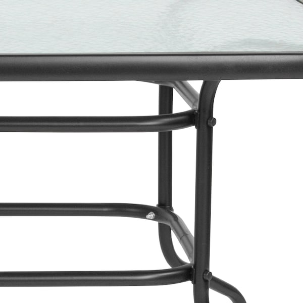 Flash Furniture Rectangle Table, Rctnglr, Tmprd Glss Metal, 31.5"x55", 31.5 W, 55 L, 27.5 H, Glass, Plastic, Steel - TLH-089-GG