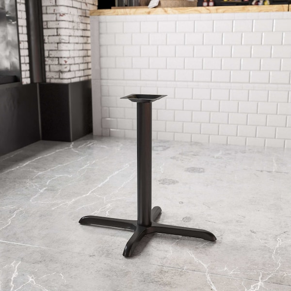 Flash Furniture Restaurant Table X-Base with 3" Dia. Tab, 23.75 W, 30 L, 28.25 H, Cast Iron, Iron, Black - XU-T2230-GG