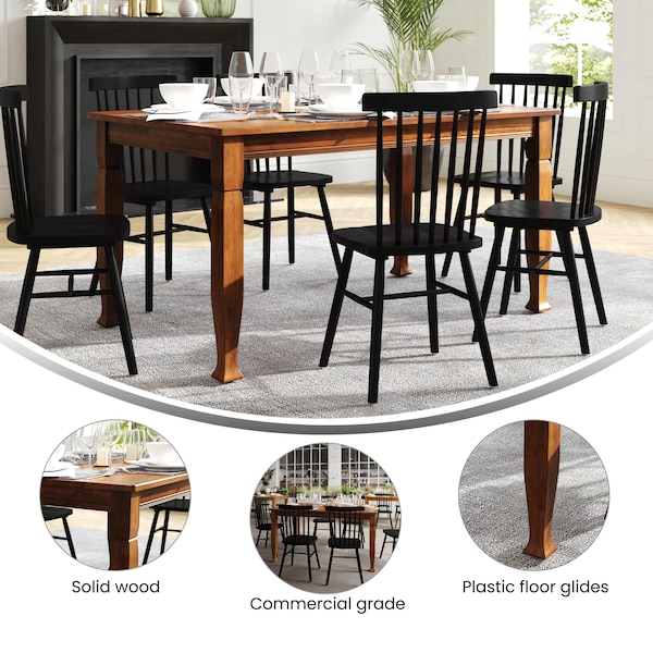 Flash Furniture Rectangle 36.25 in W, 60 in L, Rubberwood (Parawood) - KER-T-799-WAL-60-GG