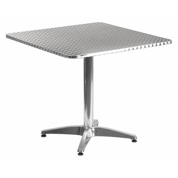 Flash Furniture Square Table, Square, Aluminum, 31.5", 31.5 W, 31.5 L, 27.5 H, Aluminum, Plastic, Stainless Steel - TLH-053-3-GG