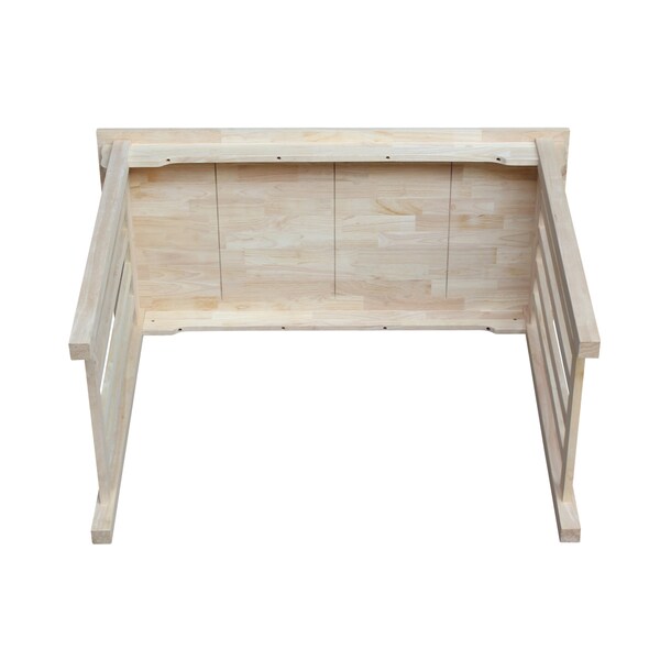 International Concepts Rectangle Table, Counter Height Mission Style, Unfinished, 48 in W, 24 in L, 36 in H, Wood - T-2448
