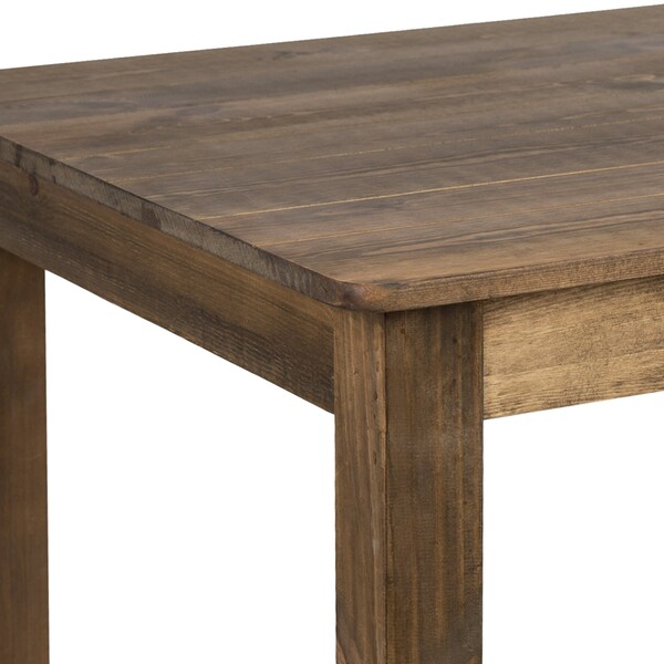 Flash Furniture Rectangle Farm Table, Rustic, Rectangular, 60" x 38", 38" W, 60" L, 30" H, Wood, Wood Grain - XA-F-60X38-GG