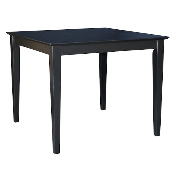 International Concepts Square Solid Wood Top Table, Black, 36 in W, 36 in L, 30 in H, Wood, Black - K46-3636-30S
