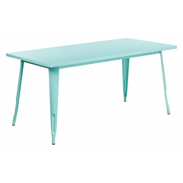 Flash Furniture Rectangle Mint Green Metal Table, 31-1/2"X63", 31.5" W, 63" L, 29.5" H, Metal, Green - ET-CT005-MINT-GG