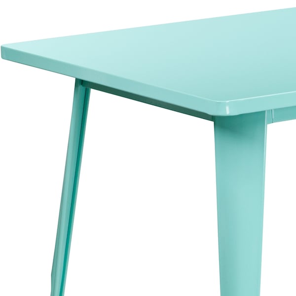 Flash Furniture Rectangle Mint Green Metal Table, 31-1/2"X63", 31.5" W, 63" L, 29.5" H, Metal, Green - ET-CT005-MINT-GG