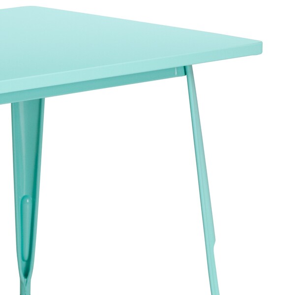 Flash Furniture Rectangle Mint Green Metal Table, 31-1/2"X63", 31.5" W, 63" L, 29.5" H, Metal, Green - ET-CT005-MINT-GG