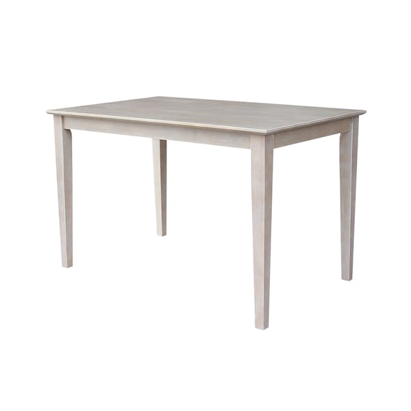 International Concepts Rectangle Solid Wood Top Table, Dining Height, Washed Gray Taupe, 30 in W, 48 in L, 30 in H, Wood - K09-3048-30S