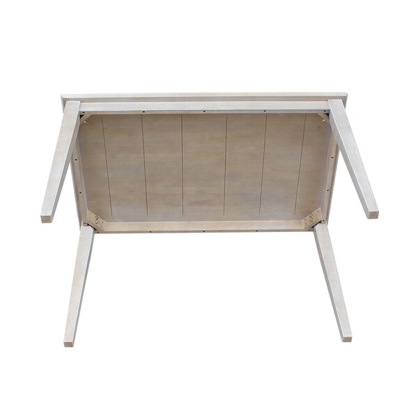 International Concepts Rectangle Solid Wood Top Table, Dining Height, Washed Gray Taupe, 30 in W, 48 in L, 30 in H, Wood - K09-3048-30S