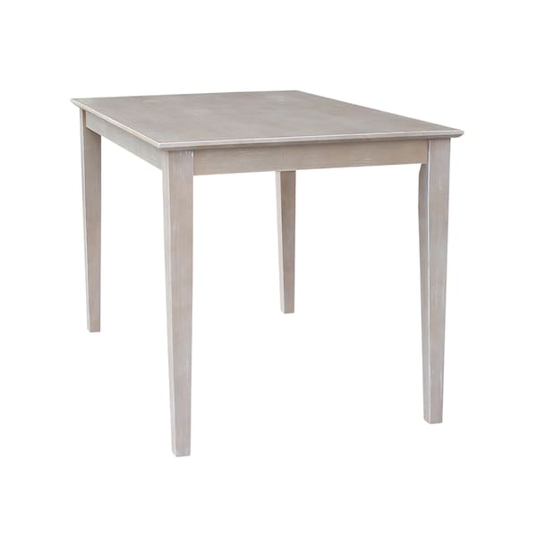 International Concepts Rectangle Solid Wood Top Table, Dining Height, Washed Gray Taupe, 30 in W, 48 in L, 30 in H, Wood - K09-3048-30S