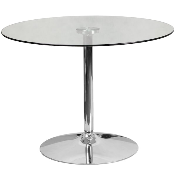 Flash Furniture Round 39.25" W, 39.25" L, 29" H, Glass, Clear - CH-8-GG