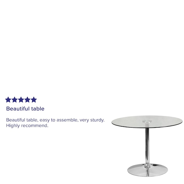 Flash Furniture Round 39.25" W, 39.25" L, 29" H, Glass, Clear - CH-8-GG