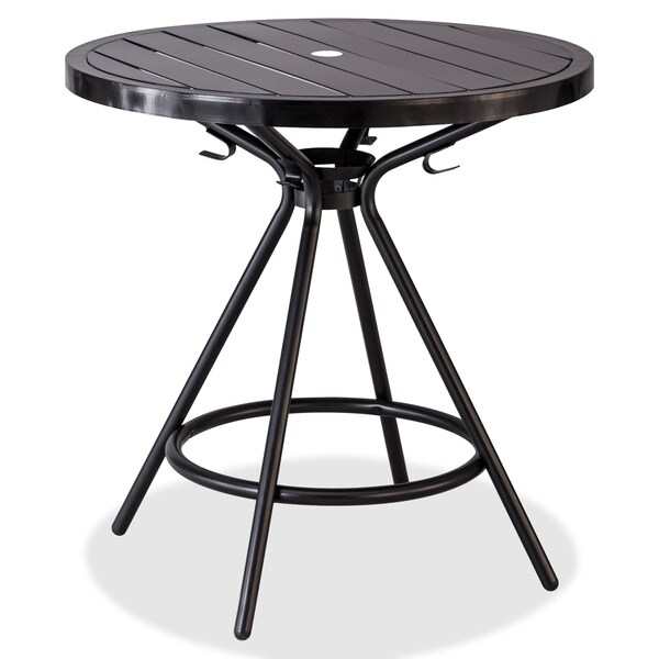 Safco Round Outdoor/Indoor Table, Steel, 30", Black, 30.25 W, 30.25 L, 30 H, Sheet Metal, Black - 4361BL