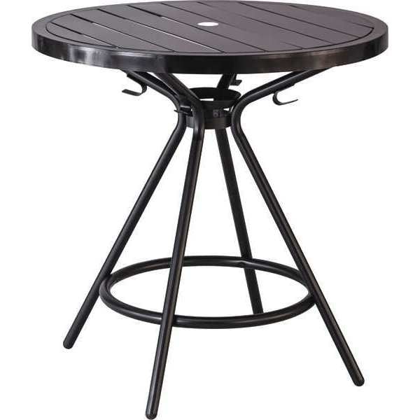 Safco Round Outdoor/Indoor Table, Steel, 30", Black, 30.25 W, 30.25 L, 30 H, Sheet Metal, Black - 4361BL