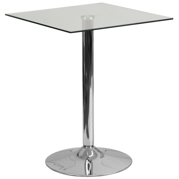 Flash Furniture Square 23.75" W, 23.75" L, 30" H, Glass, White - CH-4-GG