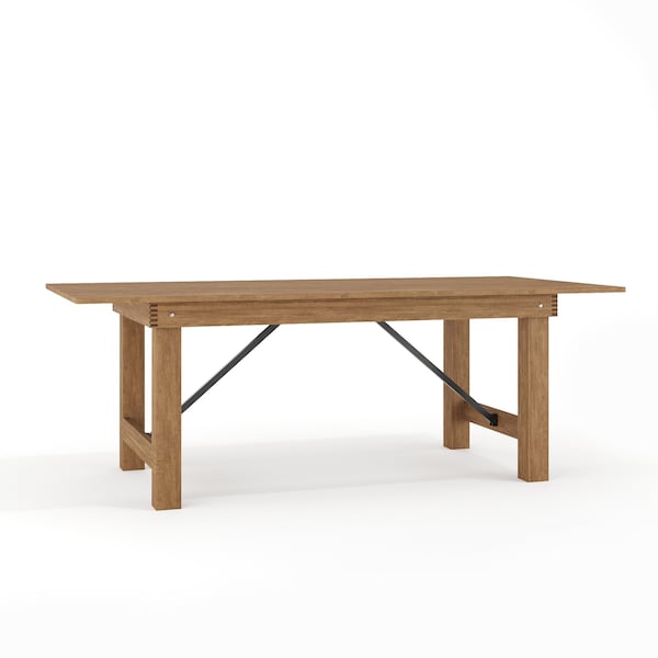 Flash Furniture Rectangle FarmTable, Antique, Rustic, Foldng, 84"X40", 40" W, 84" L, 30" H, Wood, Wood Grain - XA-F-84X40-GG