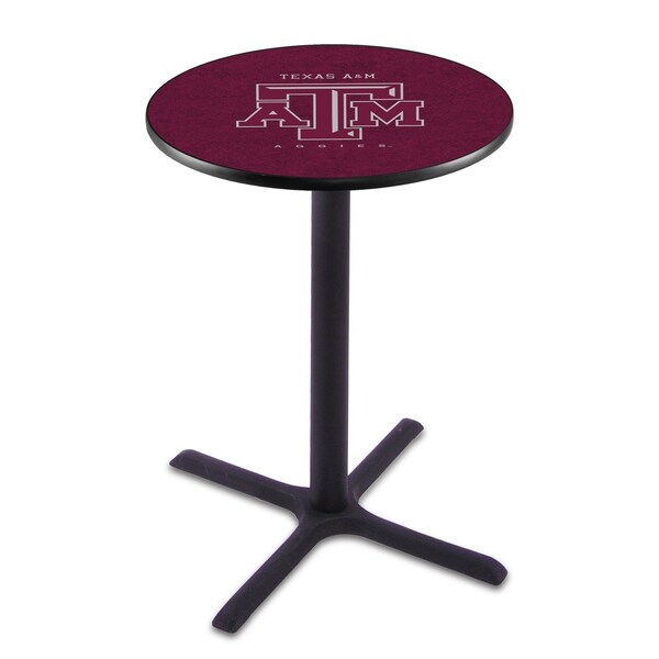 Holland Bar Stool Co 36" Blk Wrinkle Texas A&M Pub Table - L211B3628TEXA-M
