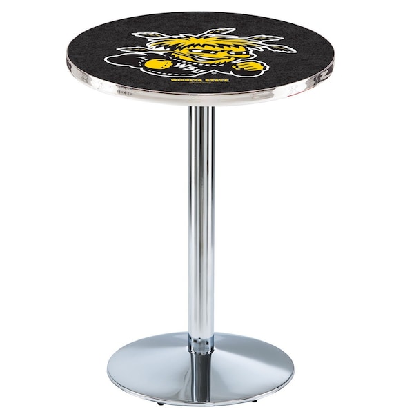 Holland Bar Stool Co 36" Chrome Wichita State Pub Table - L214C3628WICHST