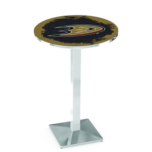 Holland Bar Stool Co 42" Chrome Anaheim Ducks Pub Table - L217C4228ANADKS