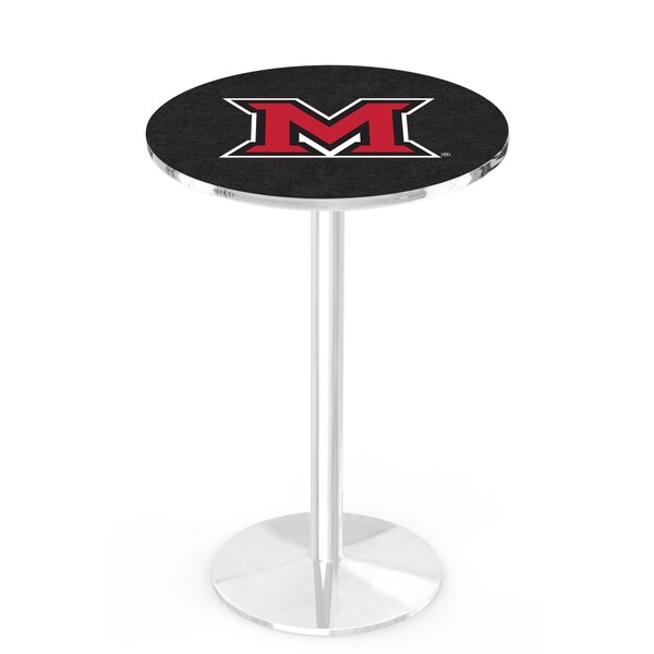 Holland Bar Stool Co 42" Chrome Miami (OH) Pub Table - L214C4228MIA-OH