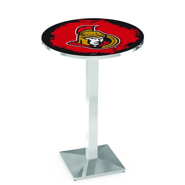 Holland Bar Stool Co 42" Chrome Ottawa Senators Pub Table - L217C4228OTTSEN